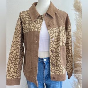 LoveRiche Cheetah Corduroy Jacket